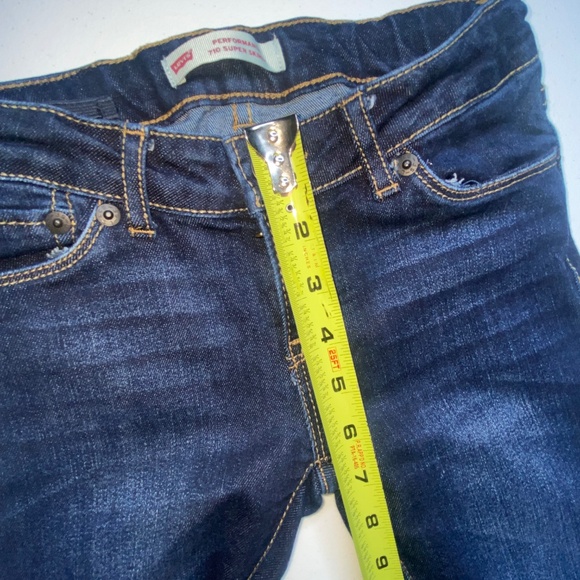 Levis 710 Jeans Size 8 Reg Girls Super Skinny Stretch Blue Denim Dark Wash - Picture 5 of 16